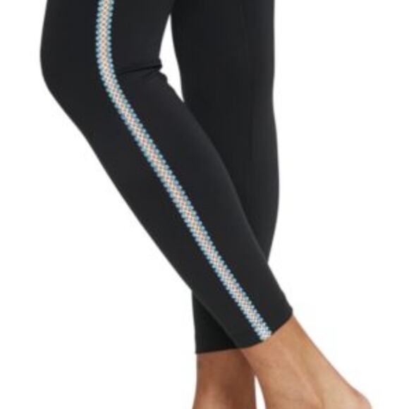 Nike Leggings Yoga NWT High Waisted Black/Crocheted Trim Side Workout Women XS - Picture 3 of 6